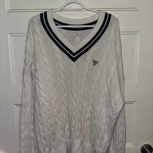 TNA White Cable Knit Sweater